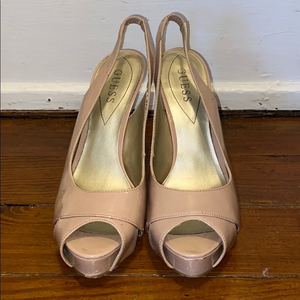 Guess open toe nude heel